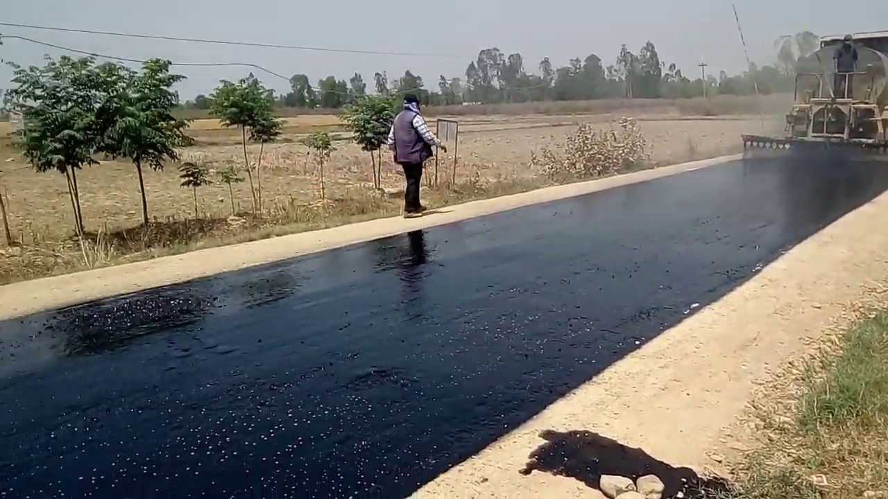 Bitumen Surface Dressing Work At Site