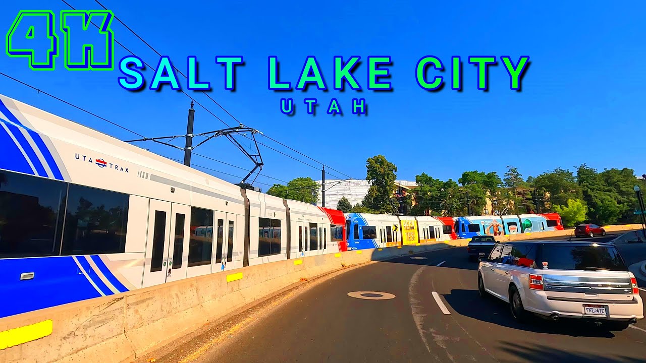 Salt Lake City Drive on a Great Sunny Day Part 2/4, Utah USA 4K - UHD