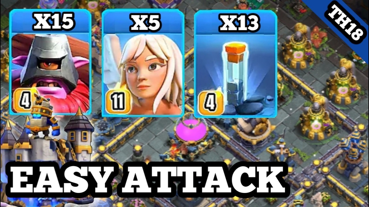 Th18 thrower + healer + totem spell attack I best th18 attack strategy coc