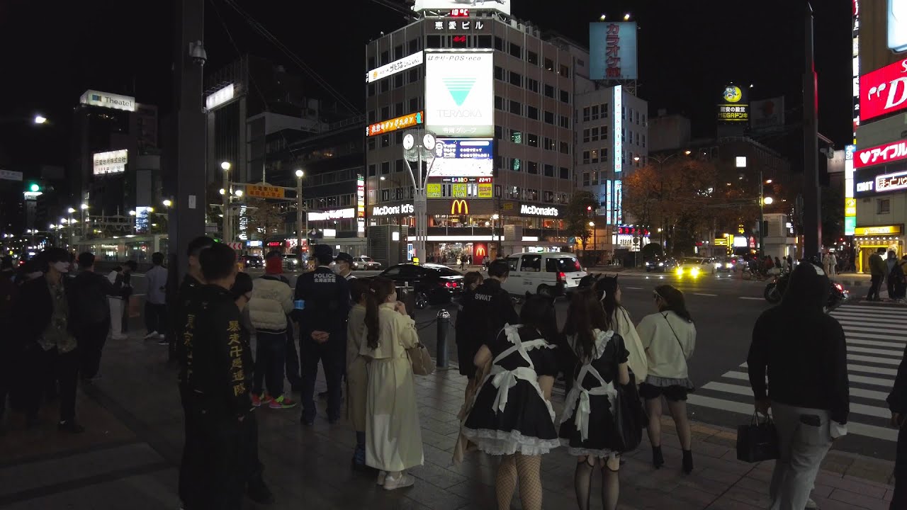 【4K】札幌 すすきの ハロウィン 2022 日本 北海道 中央区【Binaural Audio】