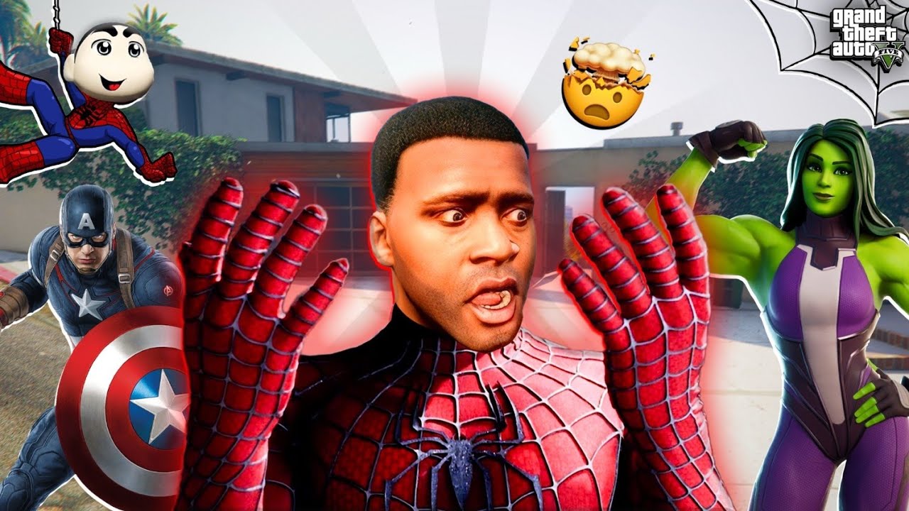 GTA5 : SHINCHAN AND FRANKLIN GOT SPIDERMAN POWERS WITH AVENGERS