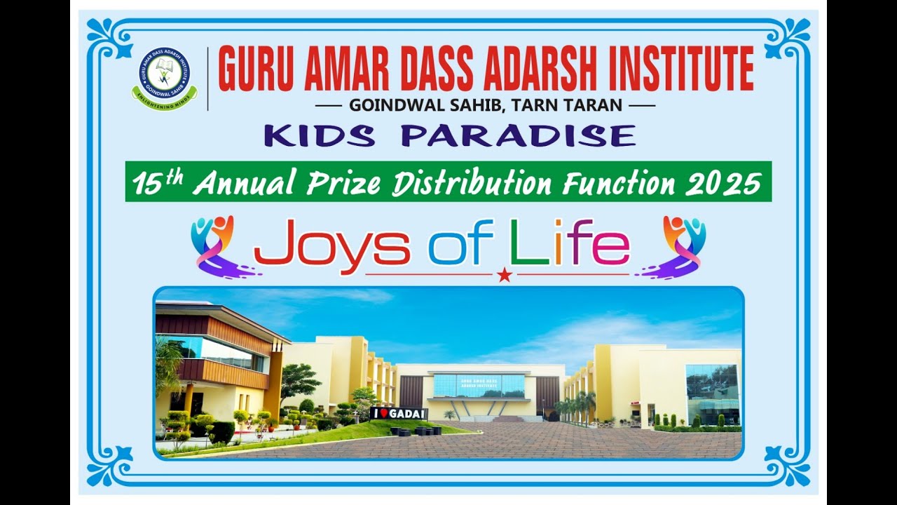 15th Annual Prize Distribution Function 2025 (KIDS PARADISE) | Guru Amar Dass Adarsh Institute