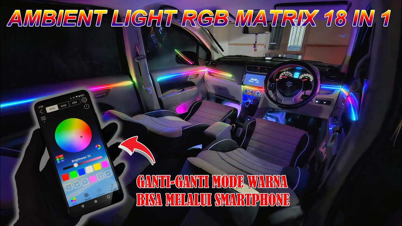 Ambient Light Dashboard RGB Matrix 18 in 1