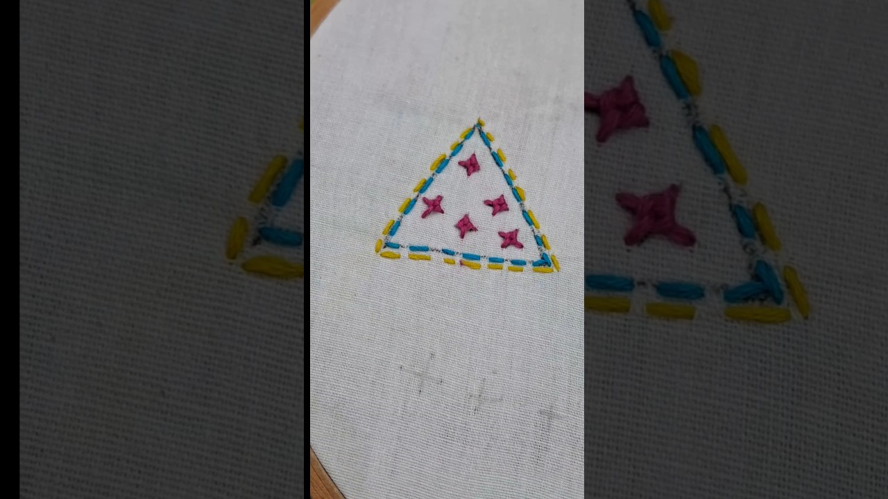 Patchwork design using running stich 