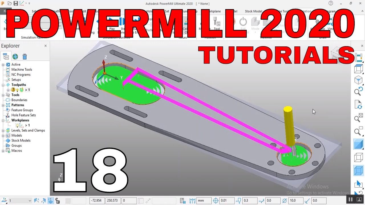 Delcam Powermill 2020 Hindi Tutorials| 2D Curve Area Clearance Powermill Tutorial| Powermill