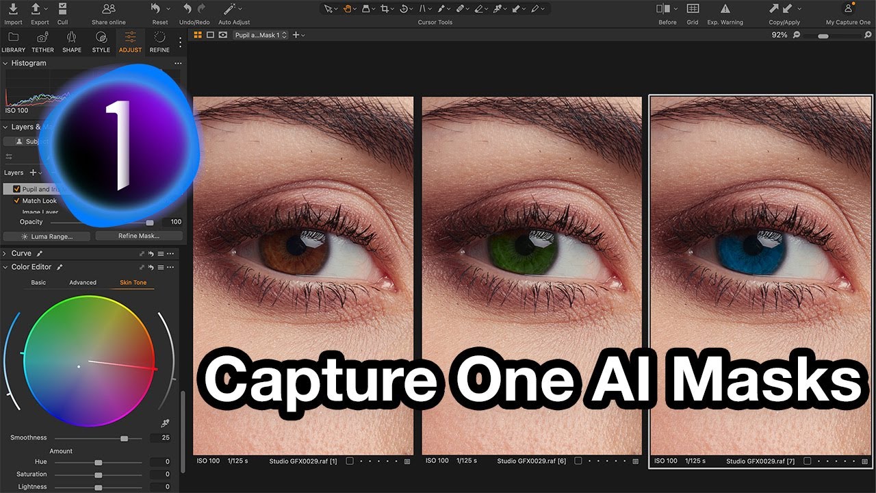 Capture One AI Masks — 3 приёма для улучшения глаз