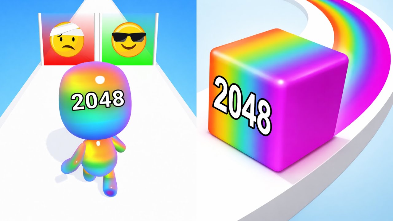 Jelly Run 2048 Vs Man Runner 2048 | Walkthrough Max Gameplay MJ3355