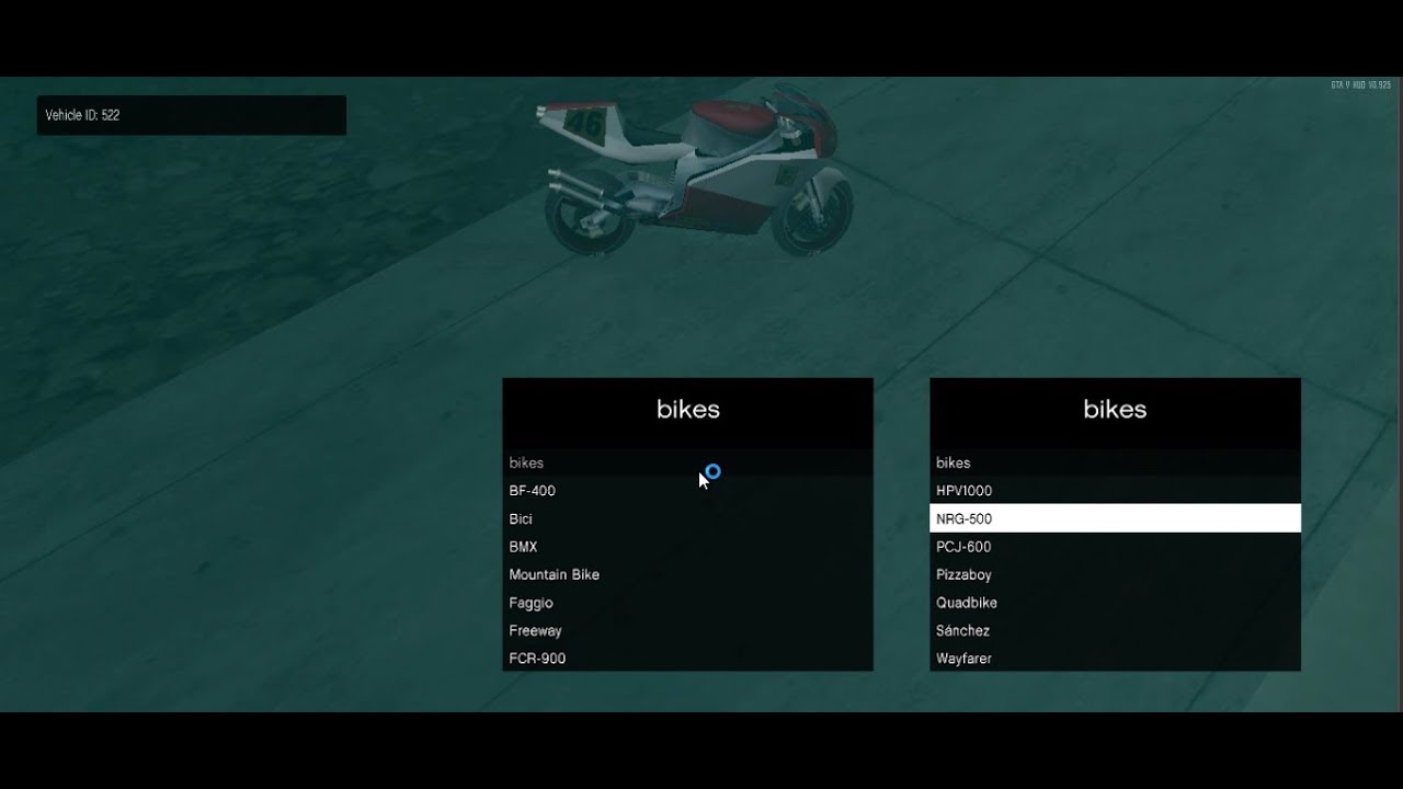 Mod  menu selector de autos para gta san andreas