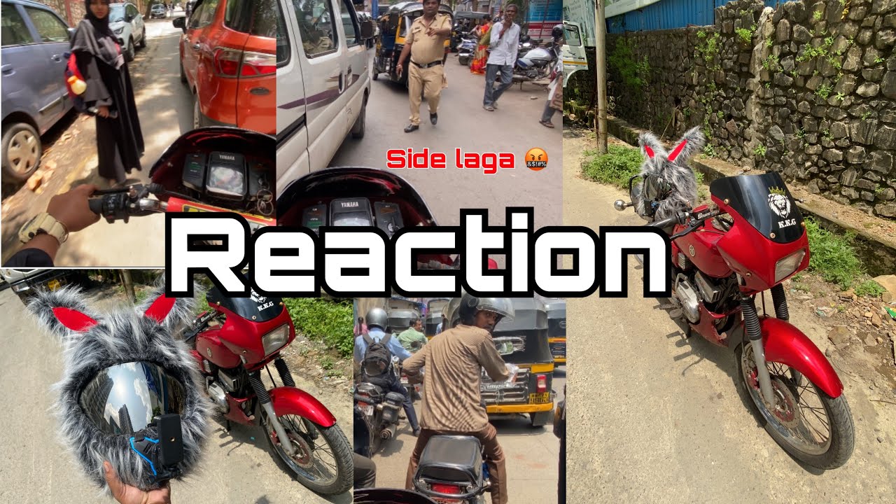 Public reaction on yamaha rx135 |bunny helemt 🐰reaction 👀✌️|#rx135 #2stroke #cutegirlrection