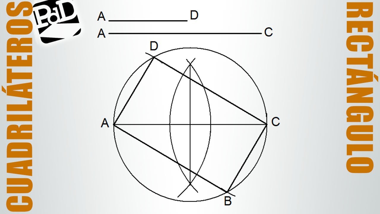 Trazar un rectángulo conociendo uno de sus lados y la diagonal.