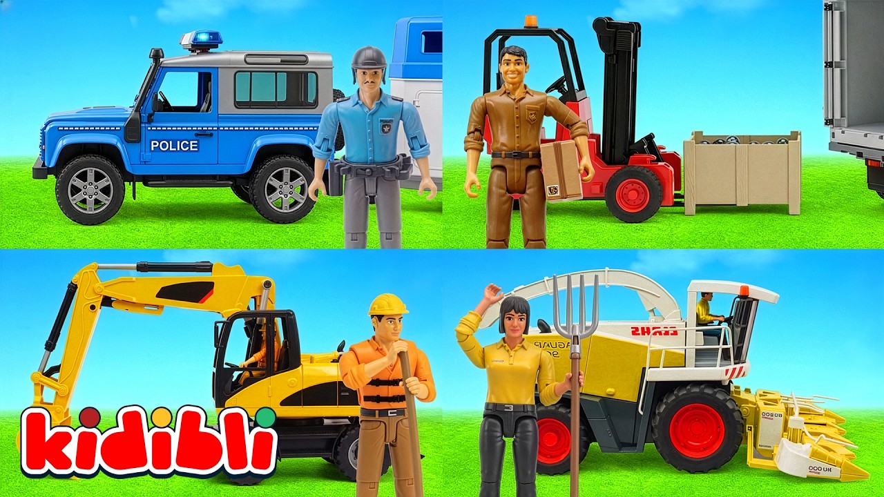 Aracı tahmin et! 🚚🚛 1 Kamyon, 1 Meslek çocuklar için | Çizgi film | Kidibli