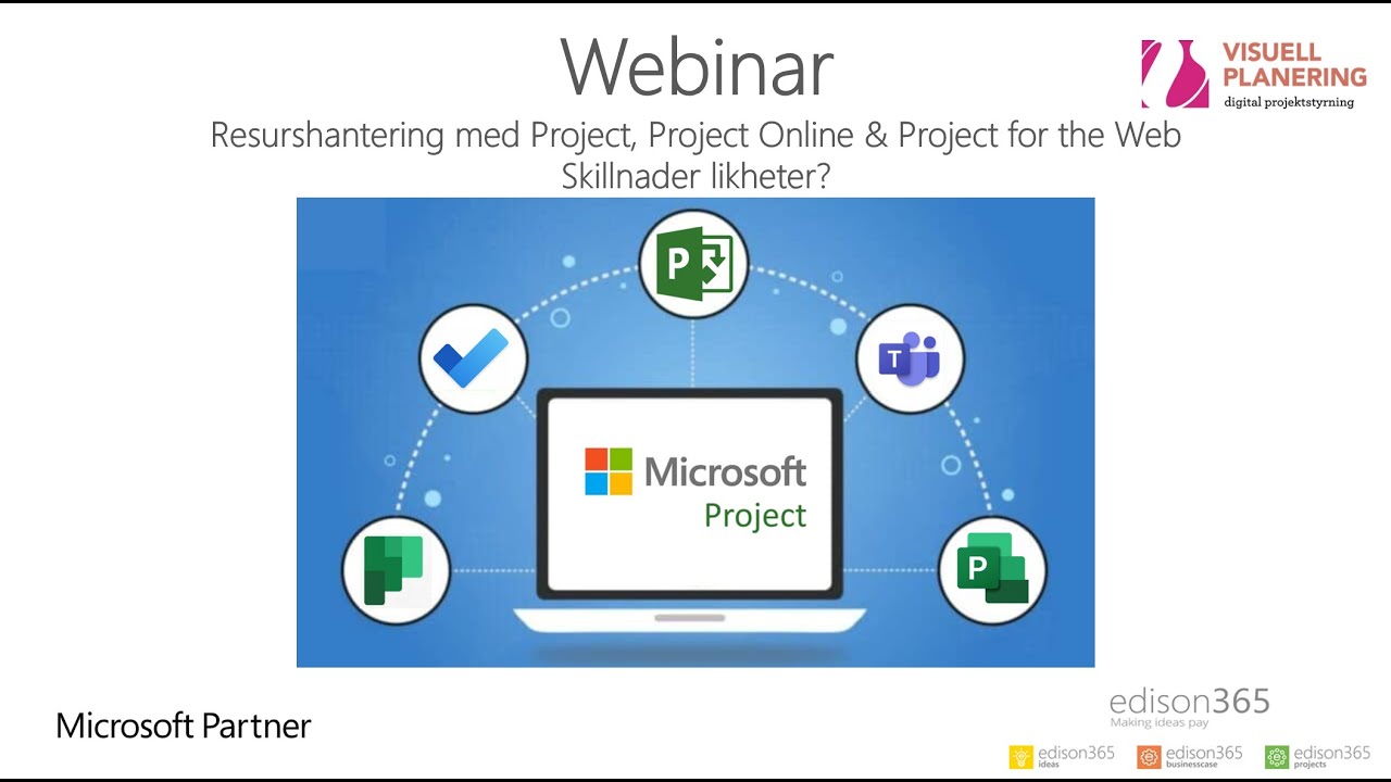 Resurshantering med Microsoft Project, Project Online och Project for the Web - Skillnader likheter?