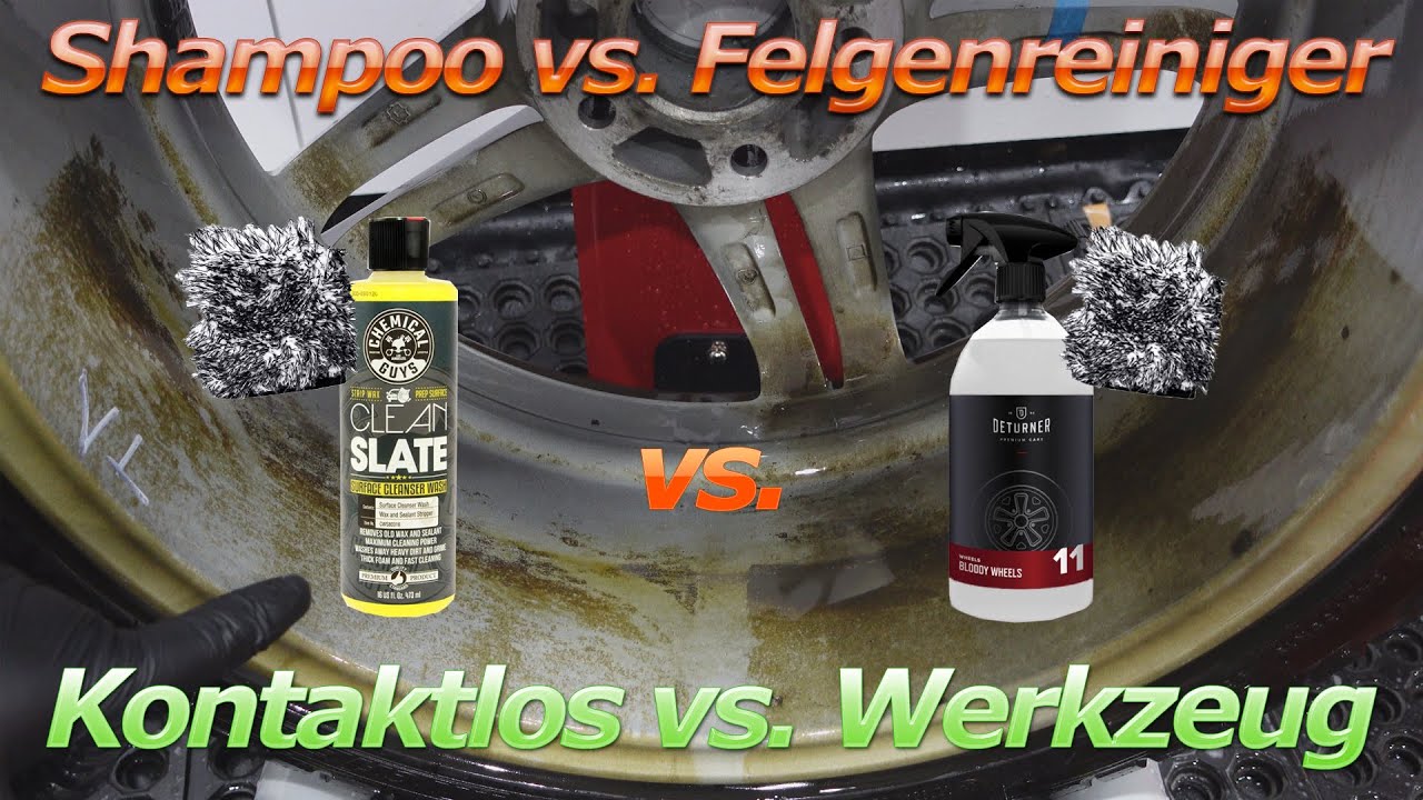 Was ein Ergebnis! Lieber Shampoo als Felgenreiniger? Felge reinigen mit Felgenreiniger und Shampoo!