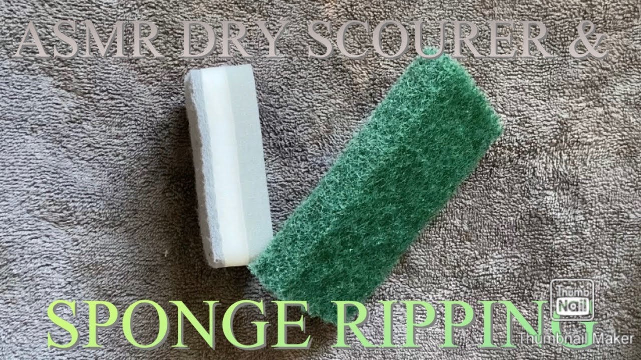 ASMR Dry Thick Scourer and Sponge Ripping | Destroying | Crunchy Squeezing | Oddly Satisfying |
