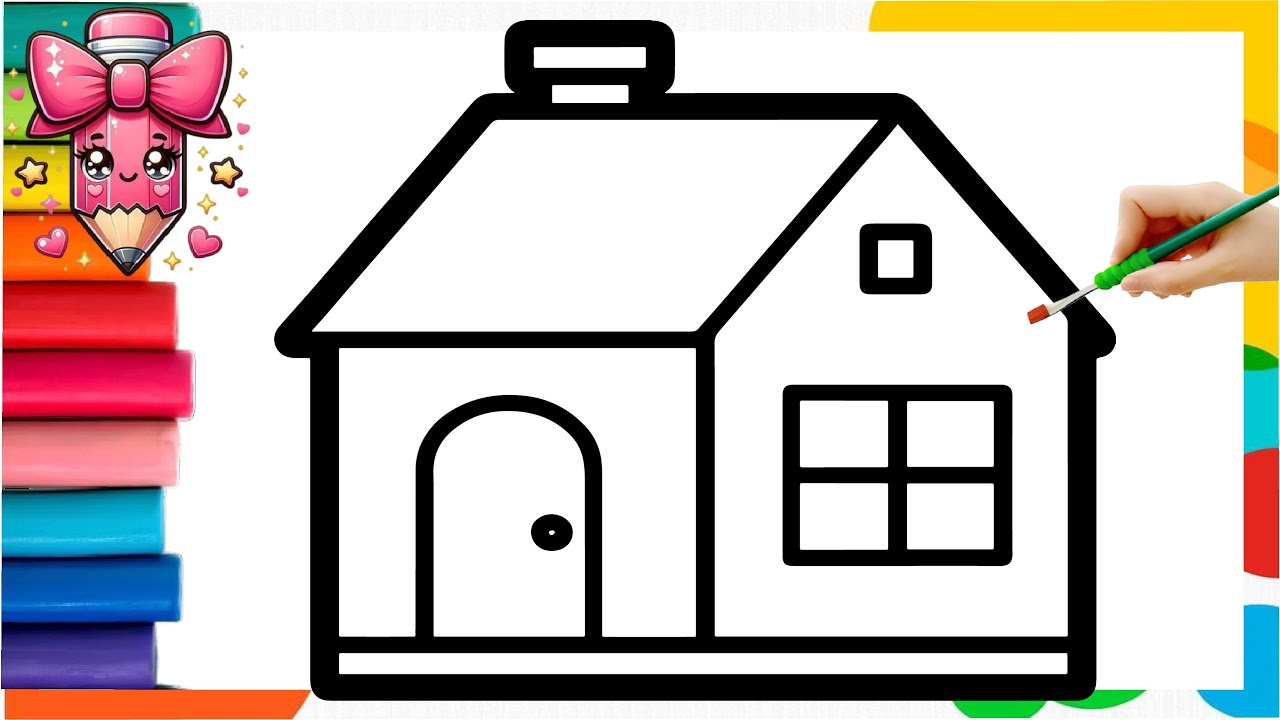 ✏️How to Draw A House🏠| Easy Step By Step Drawing for Kids | घर का चित्र kaise banate hain