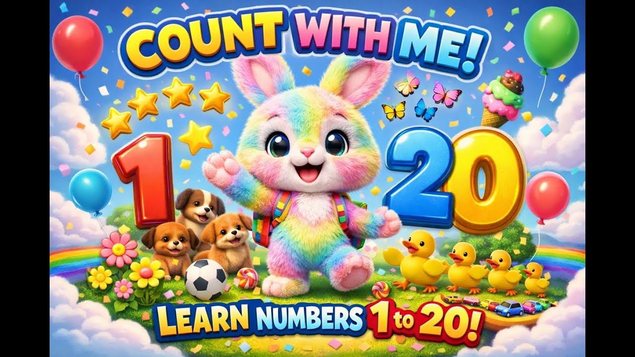 Learn Numbers 1–20 👶🐰 | Fun Bunny Counting for Toddlers  #cartoon #kidsvideo #bedtimestories