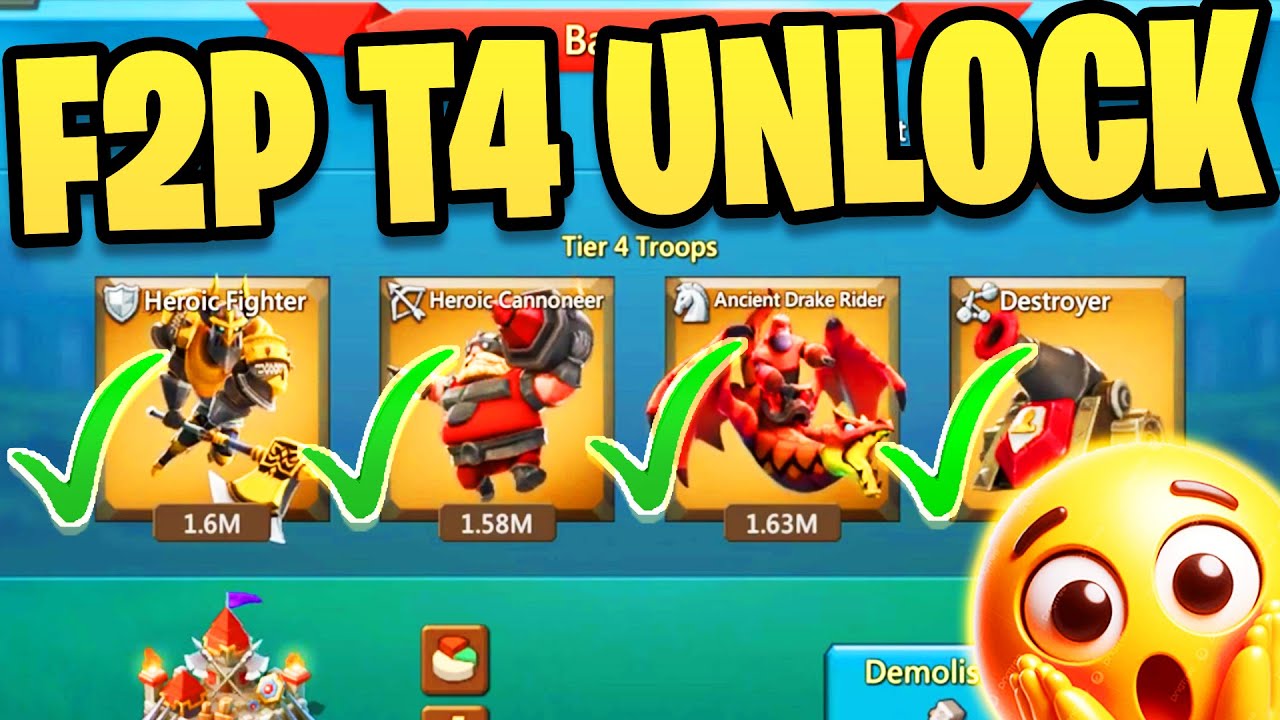 F2P FASTEST Way to Unlock T4 | Lords Mobile