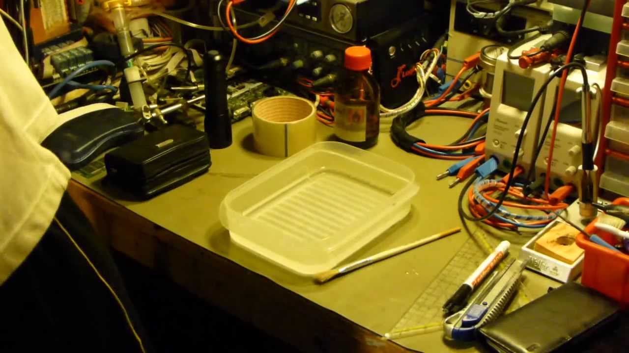 Ultimate sensor board: Exposing and developing the PCB.