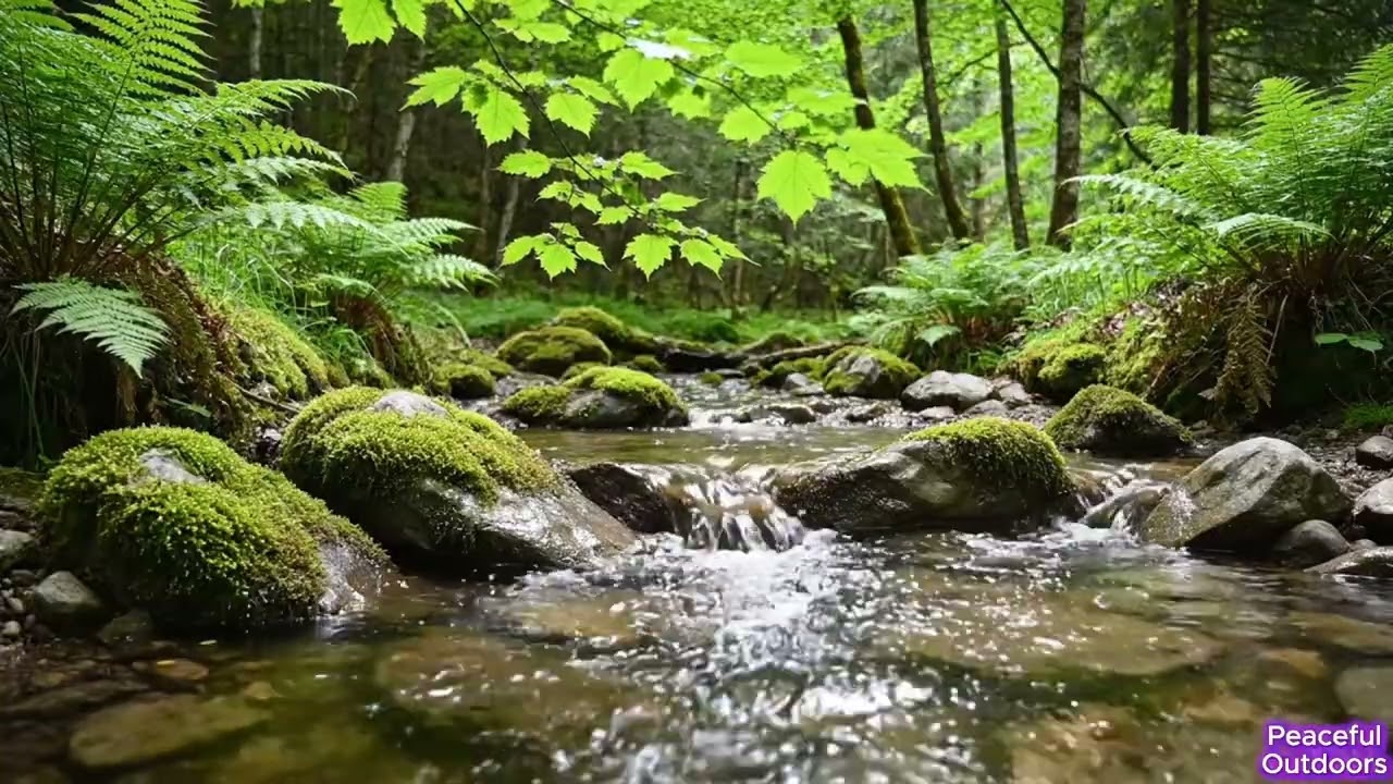Peaceful Forest Stream 💧 3 Hours of Calming Water Sounds for Relaxation