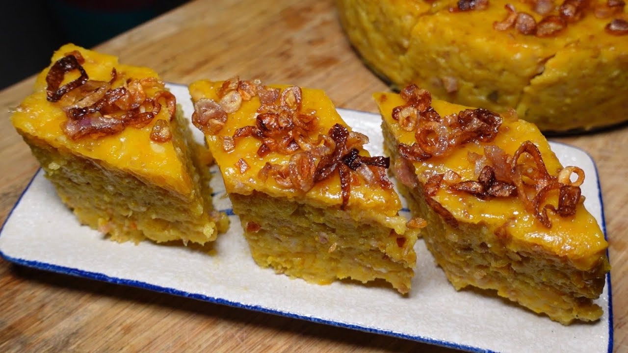 马来西亚式的金瓜糕😋咸香软糯，超好吃，做法简单不翻车‼️🔥Malaysian-style steamed pumpkin cake 😋fragrant, soft and glutinous