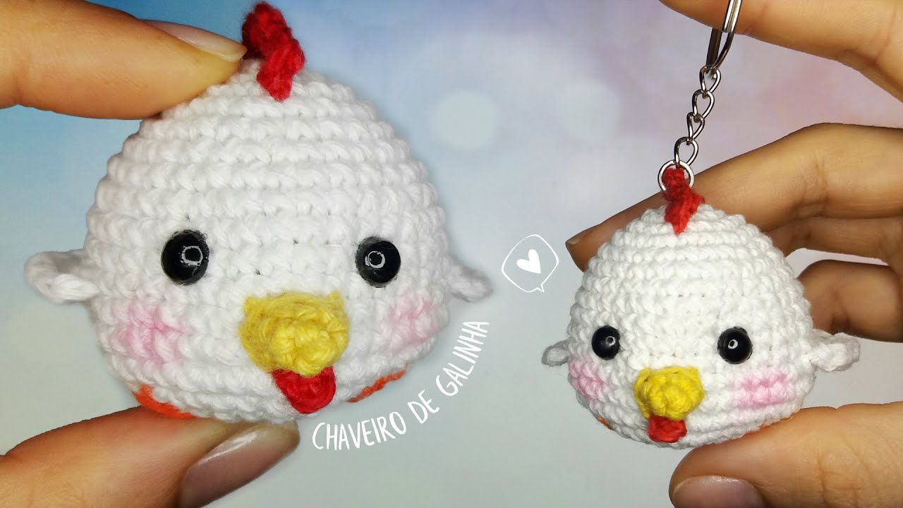 Chaveiro de Galinha em Crochê 🐔 | Amigurumi de Galinha | Tutorial de Croche Passo a Passo