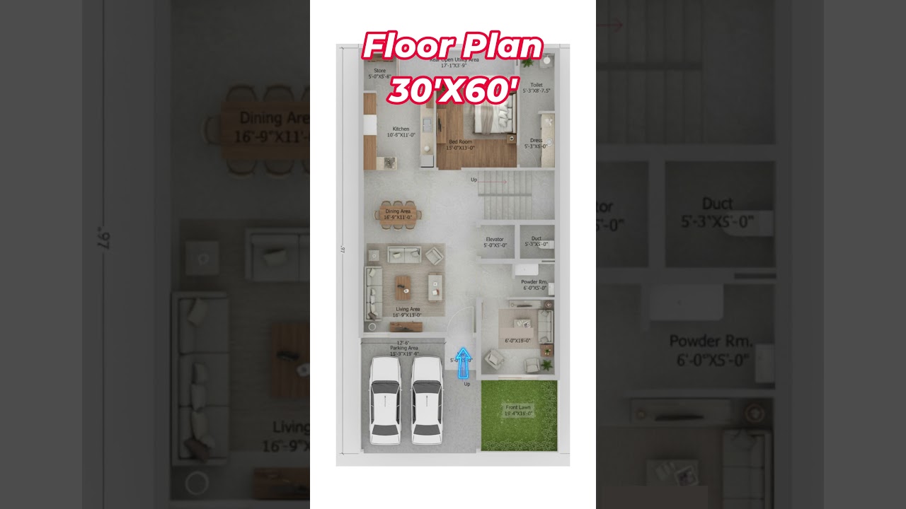 30 X 60 HOUSE PLAN, 30 BY 60 HOME PLAN#shorts #homedesign #gharkanaksha #trendingshorts #housedesign