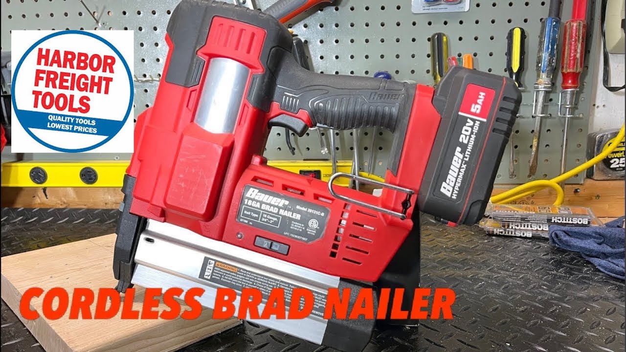 BAUER 20V Cordless 18 Gauge Brad Nailer - Review