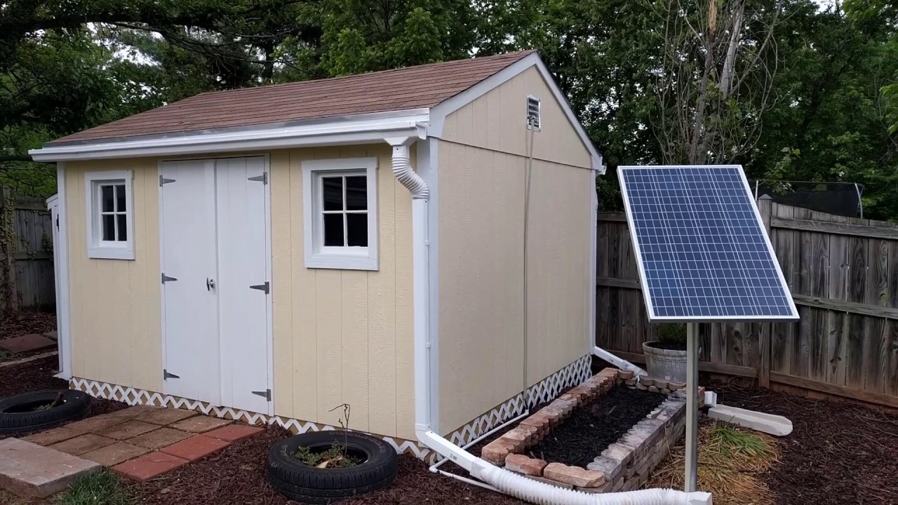 Solar Power Tool Shed Set Up