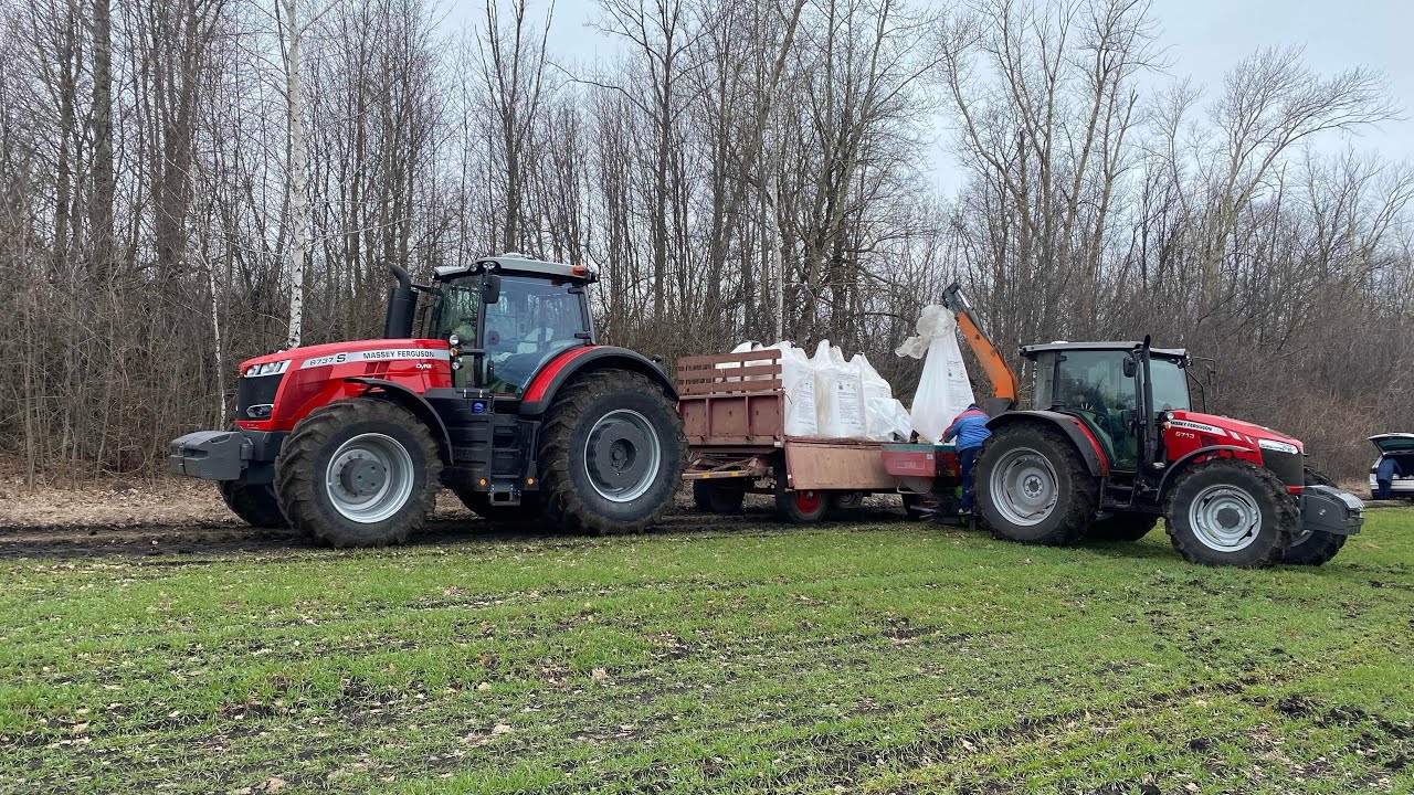 Открыли полевой сезон 2022 | Massey Ferguson 8737s and 6713 | Подкормка озимой пшеницы