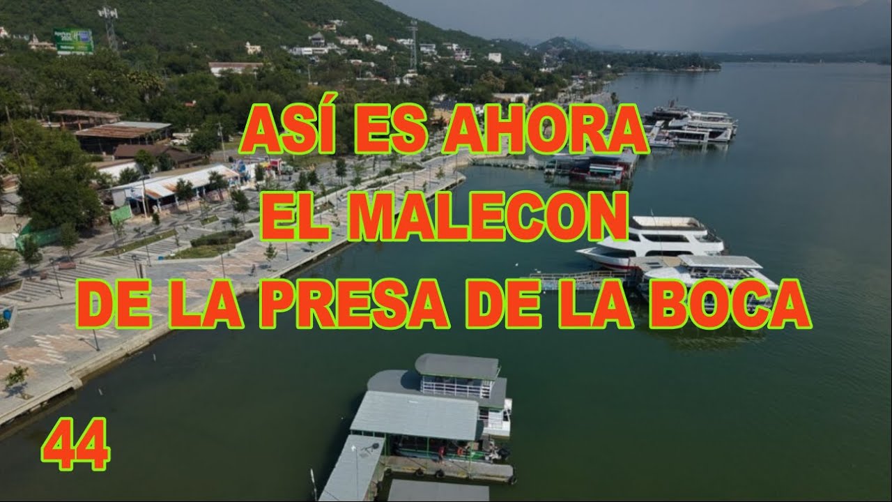 Así es ahora el malecón de la presa de la boca