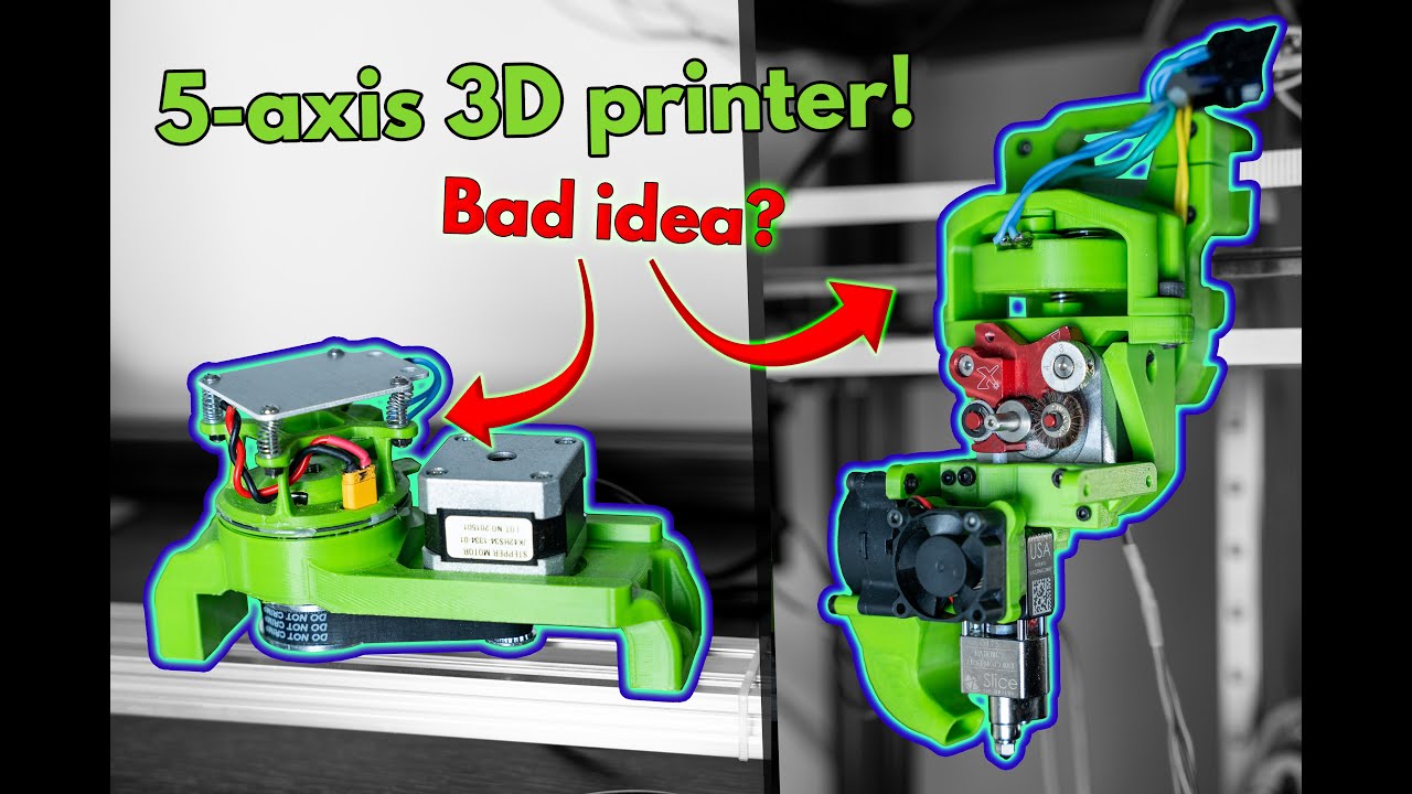 3D Probe and Infinite Rotation Heatbed into 5-axis 3D printer prototype
