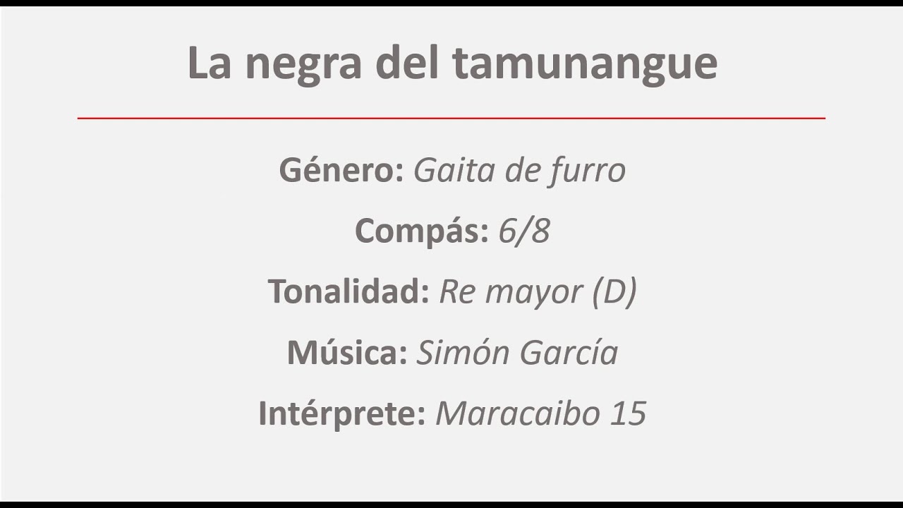 La negra del tamunangue en Re mayor (D)