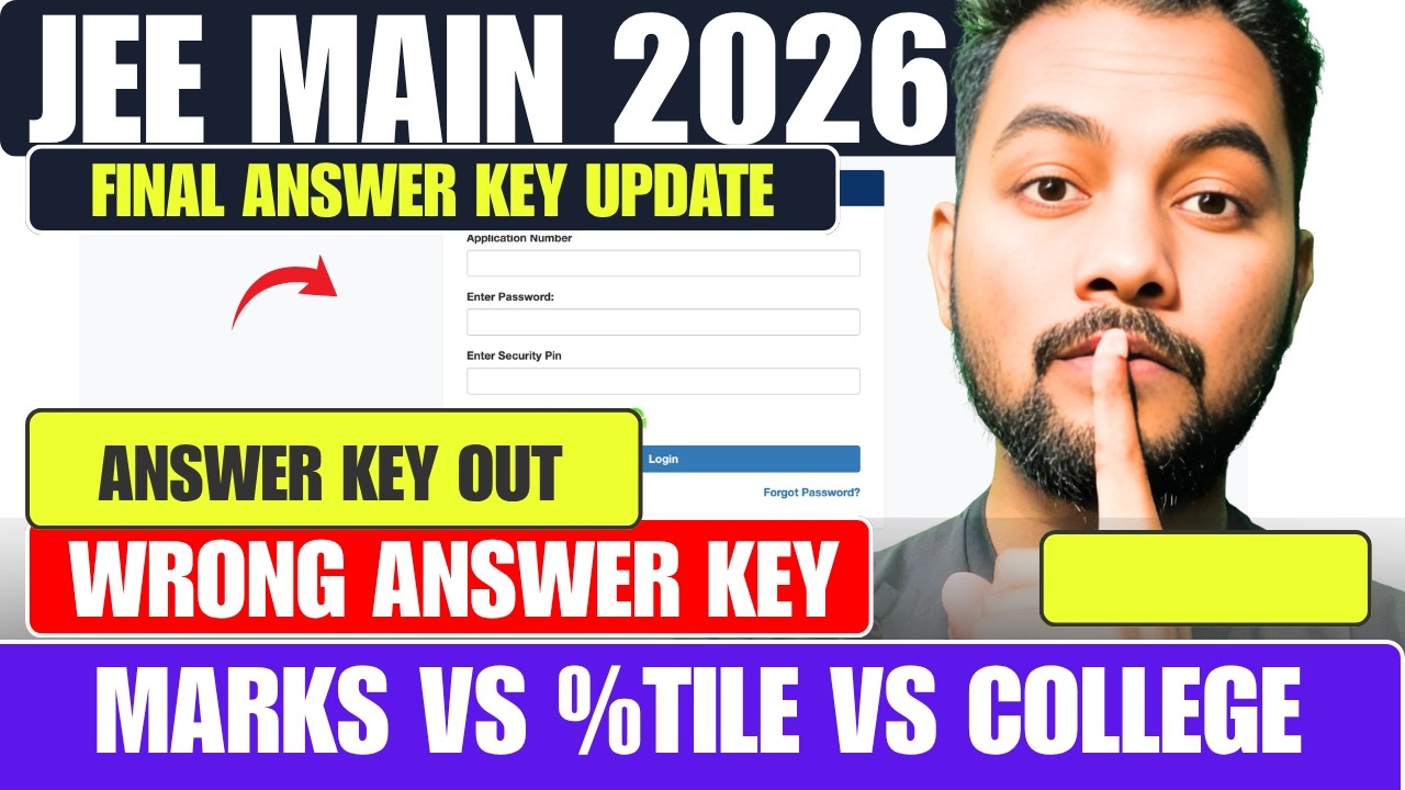 LIVE|JEE Main 2026 Final Marks Vs Percentile|JEE Main 2026 Answer KEY Update BY NTA|JEE Main 2026