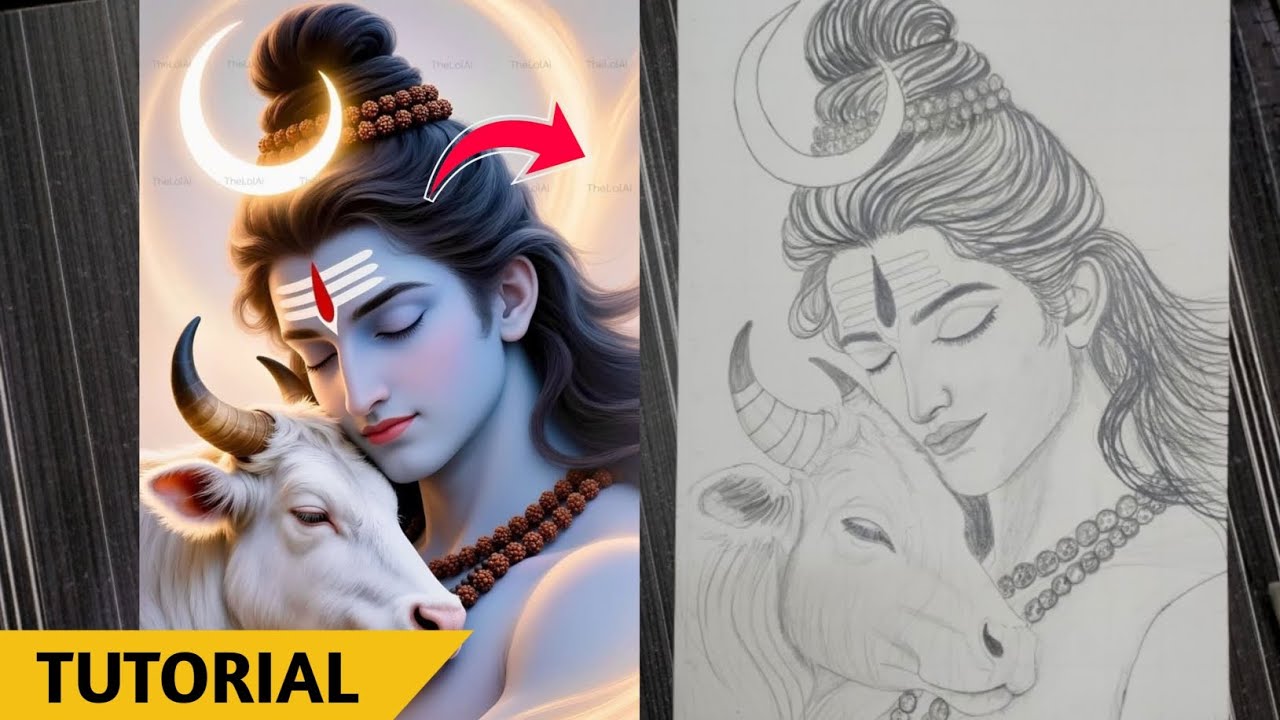 Lord Shiva drawing step by step, Mahadev drawing, Mahashivratri special Bholenath drawing 🙏