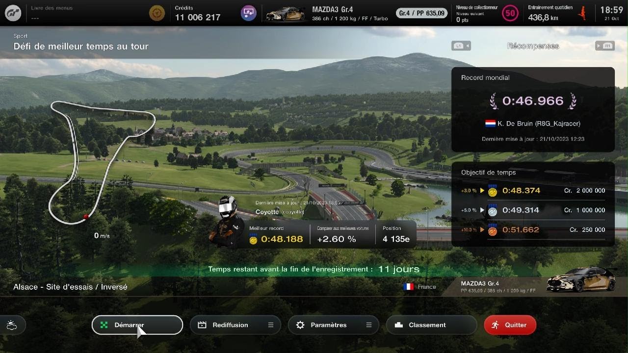 GT7 Alsace Test course reverse GR4 10 2023