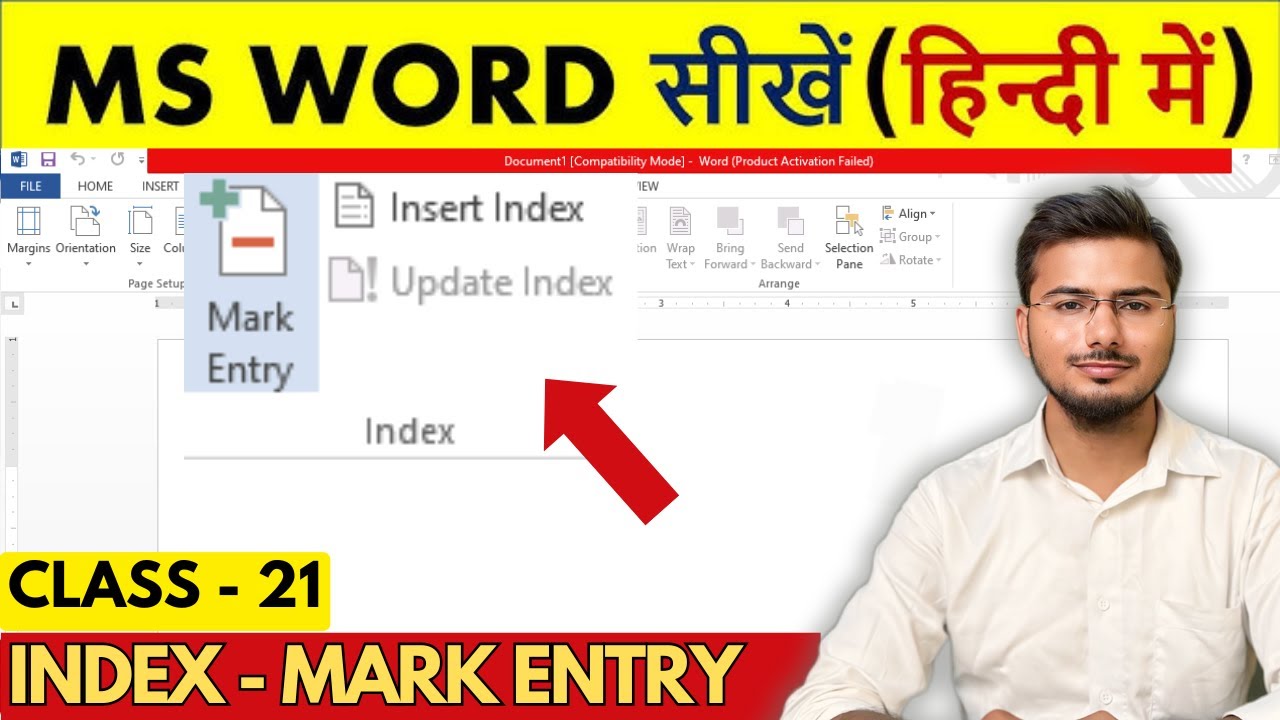 How to Use the Mark Entry Feature in MS Word Step-by-Step Guide to Create Indexes in References Tab