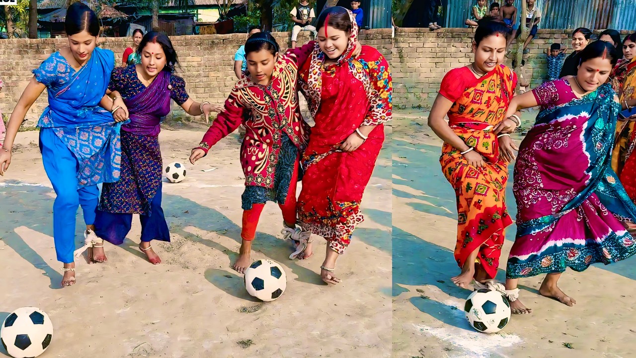 Double Goal Leg Tie Football Challenge | Village Team Battle