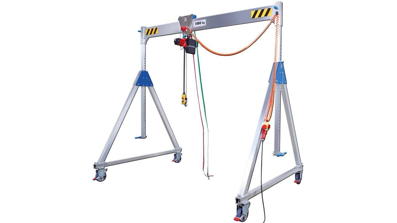VETTER Krantechnik - Fahrbarer Bockkran aus Aluminiumprofil (Montagebeispiel)