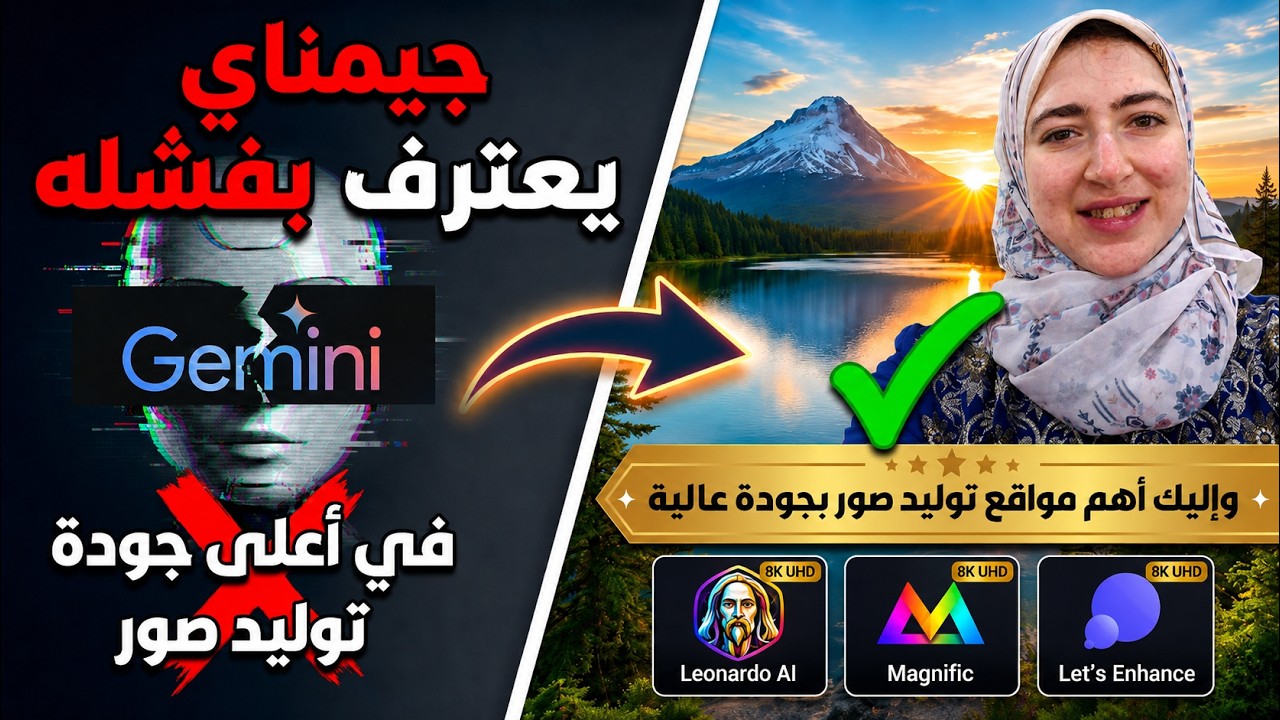 وداعاً للصور الضعيفة!✋Upscaling بالذكاء الاصطناعي أقوى مواقع توليد الصور بجودة 4K (بدائل جيميناي)🔥