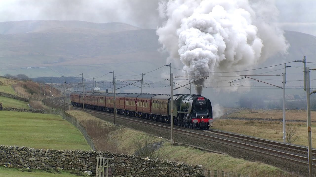 LMS 46233 Barks over Shap and Beattock on the Midday Scot 19/3/16.