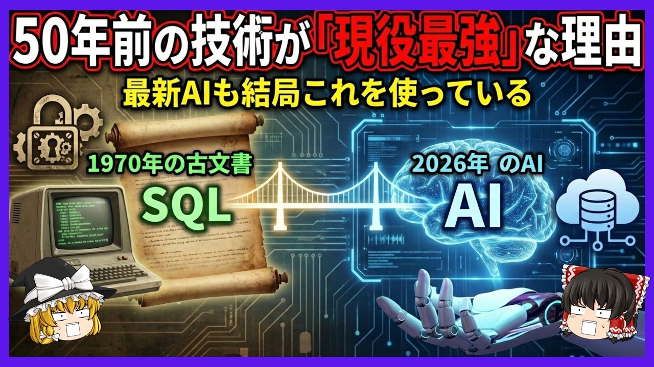 【70年代の遺産】なぜ『SQL』は半世紀経っても現役なのか？IBMの天才が産んだ「データの革命」と、Googleすら勝てなかった数学的完成度【ゆっくり解説】