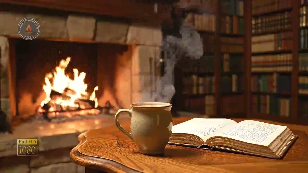 Secret Library Nook & Fireplace 10 Hours Full HD