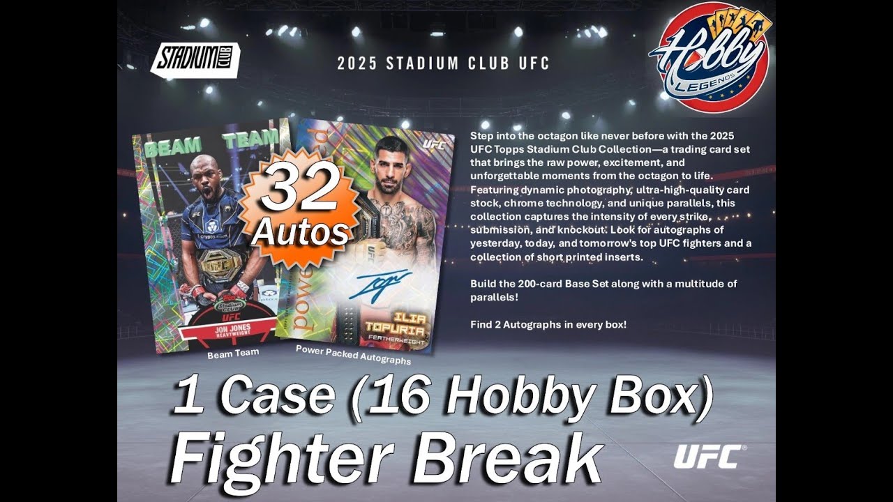 2025 Topps STADIUM CLUB UFC 1 Case (16 Hobby Box) Break #1 eBay Live 01/26/26