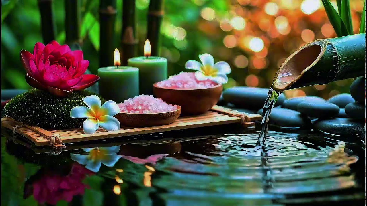 Relaxing Sleep Music with Bamboo Water Sound🌿Insomnia Relief,Calm Anxiety,Stress Relief & Meditation