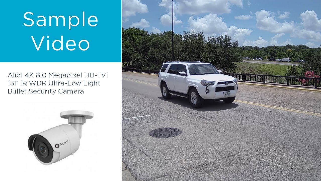 Alibi 4K 8.0 Megapixel HD-TVI 131&rsquo; IR WDR Ultra-Low Light Bullet Security Camera