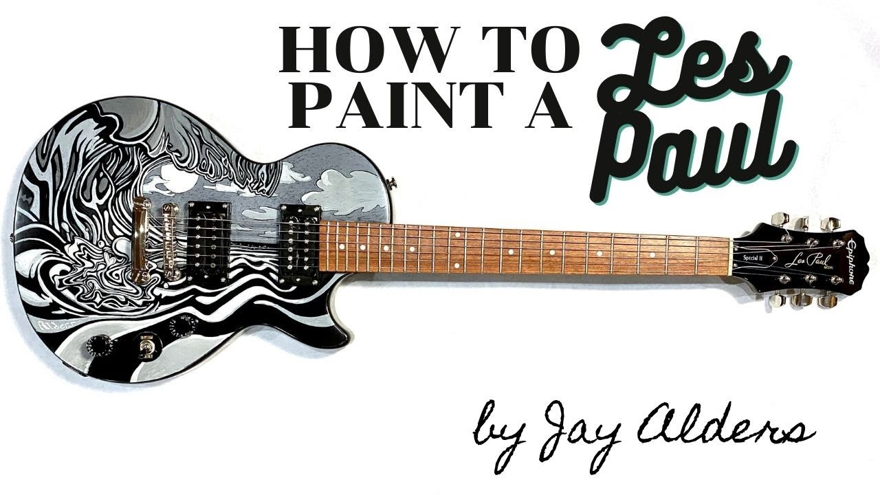 How to Paint a Les Paul Electric Guitar with a Surf Inspired Painting
