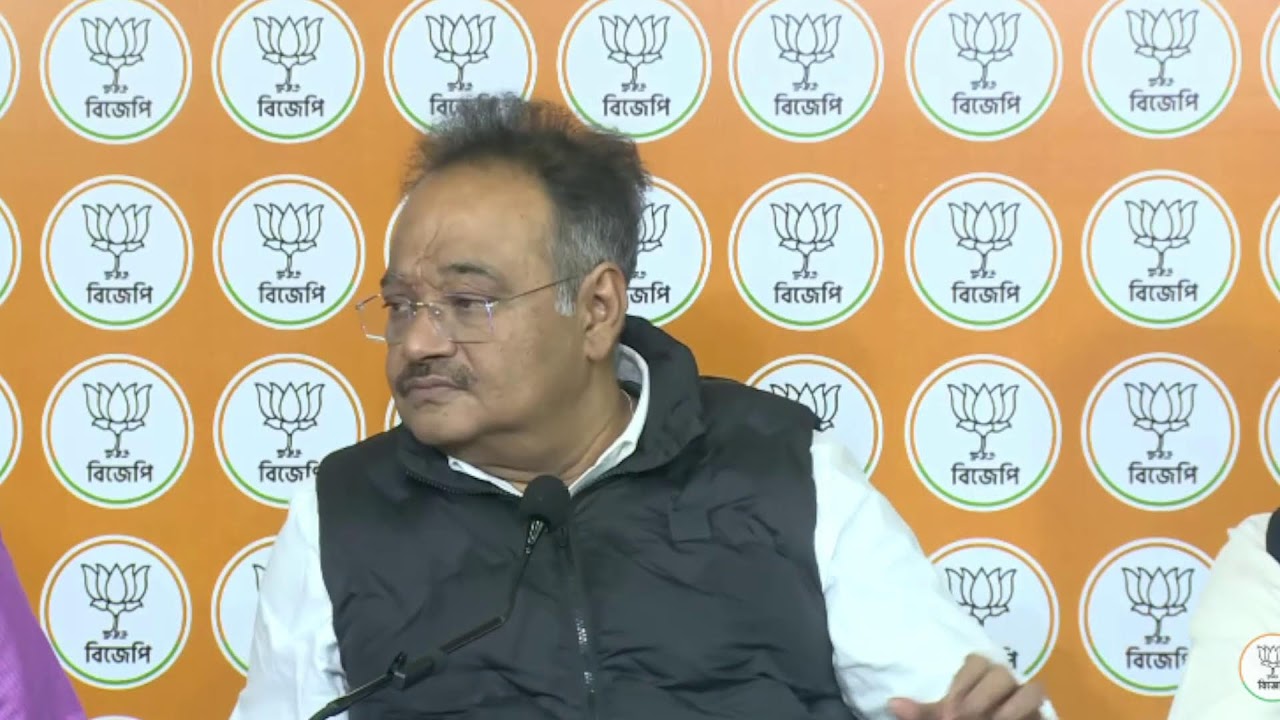 Press Conference by Samik Bhattacharya, State President at Salt Lake BJP Party Office.