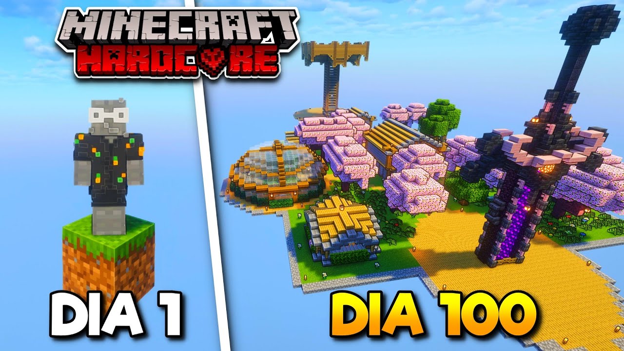 Sobreviví 100 Días en ONE BLOCK en Minecraft Hardcore