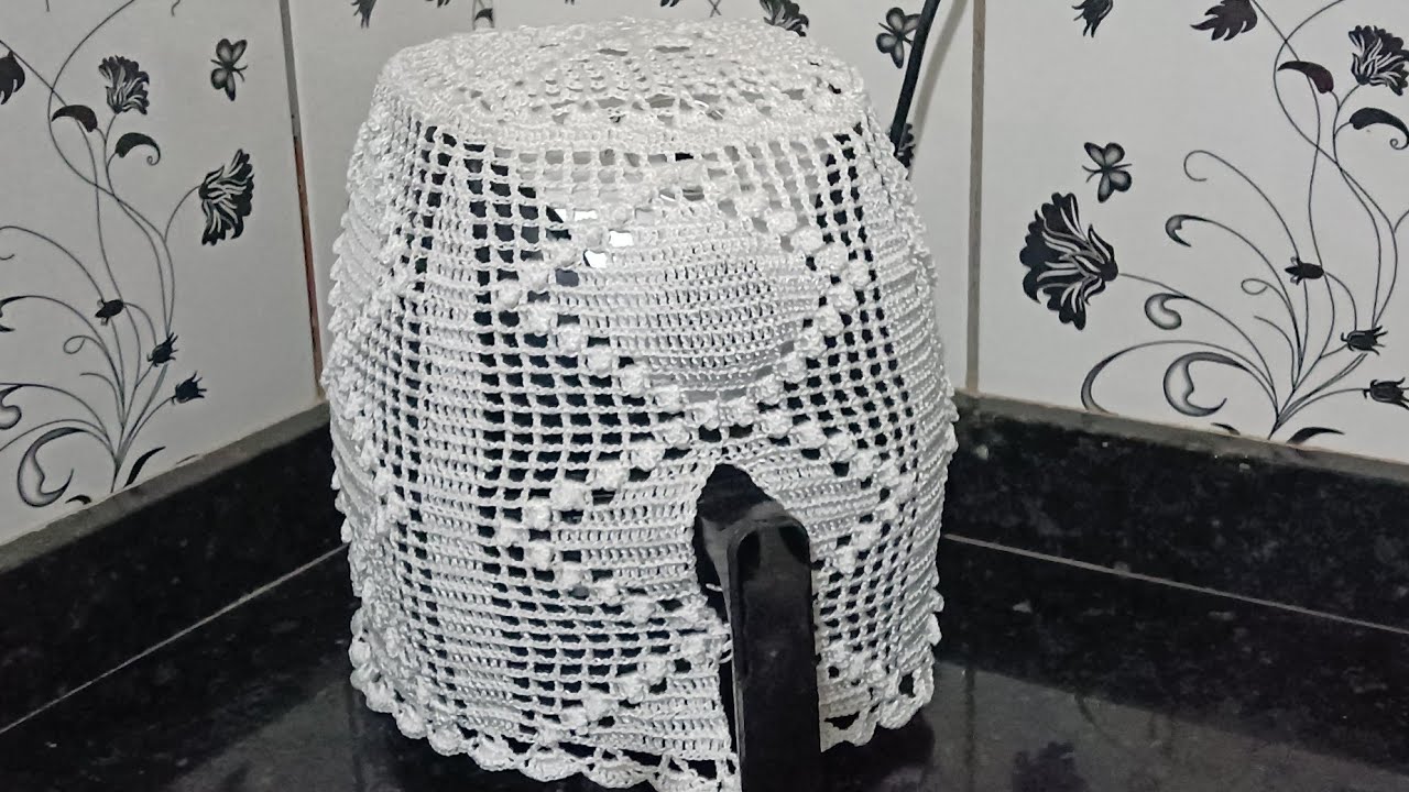 capa para Air-fryer feita em crochê,( parte 1 )