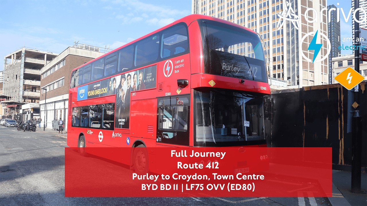 Full Journey | Route 412 To Croydon, Town Centre | Brand New BYD BD11 ⚡ | ED80 (LF75 OVV)